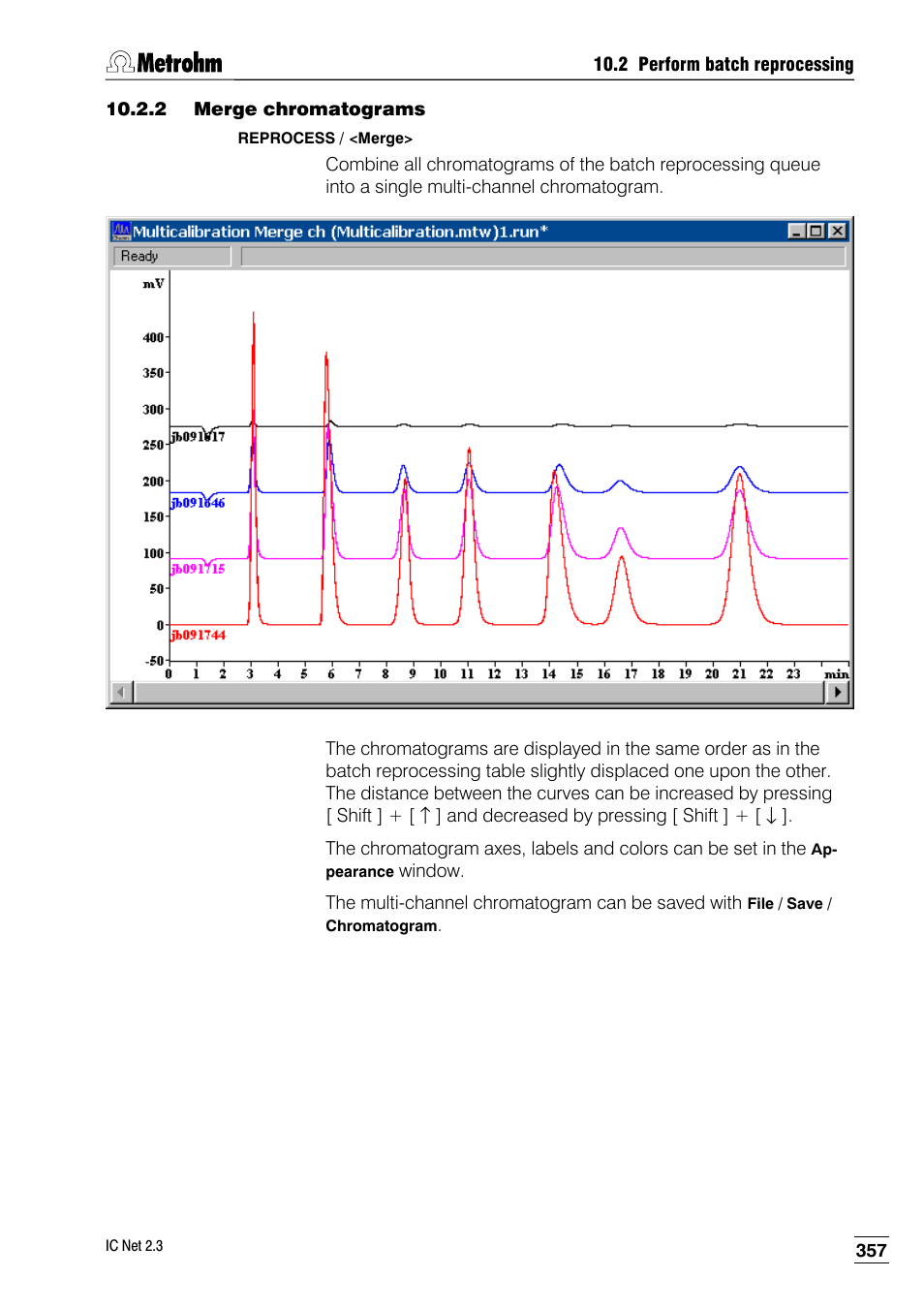2 merge chromatograms | Metrohm IC Net 2.3 User Manual | Page 367 / 389