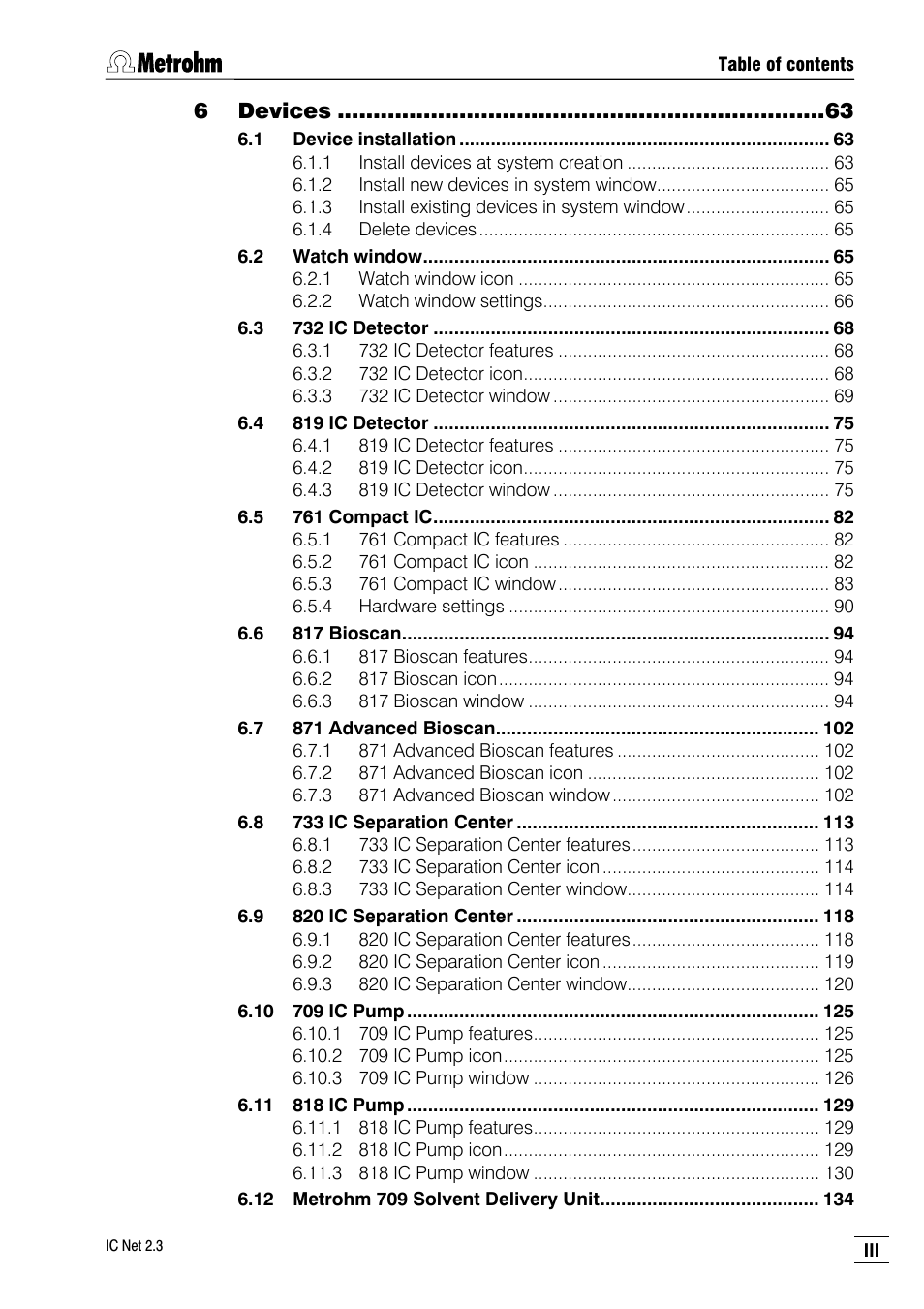 6 devices | Metrohm IC Net 2.3 User Manual | Page 5 / 389