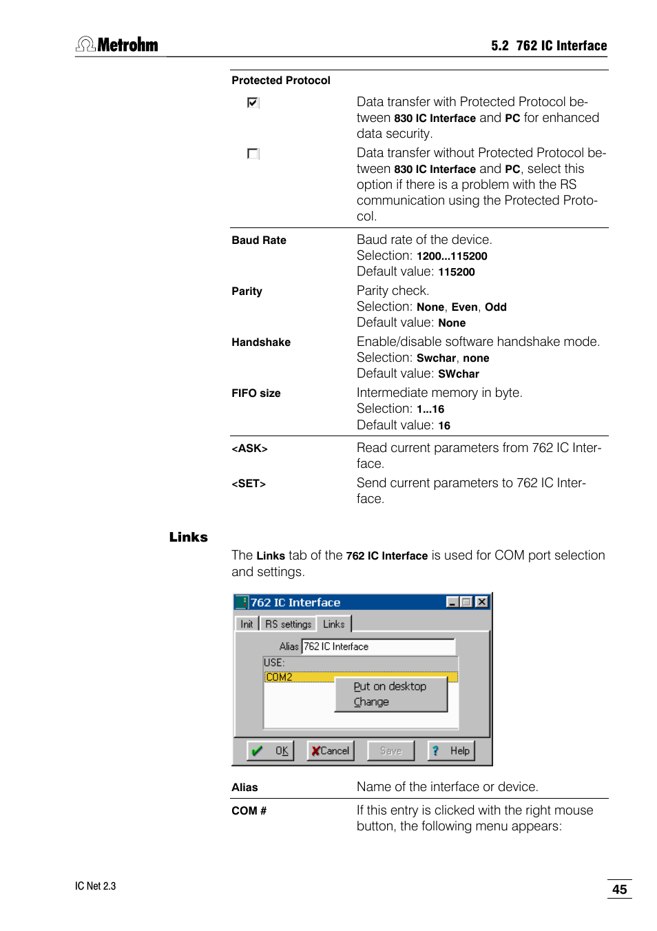 Links | Metrohm IC Net 2.3 User Manual | Page 55 / 389