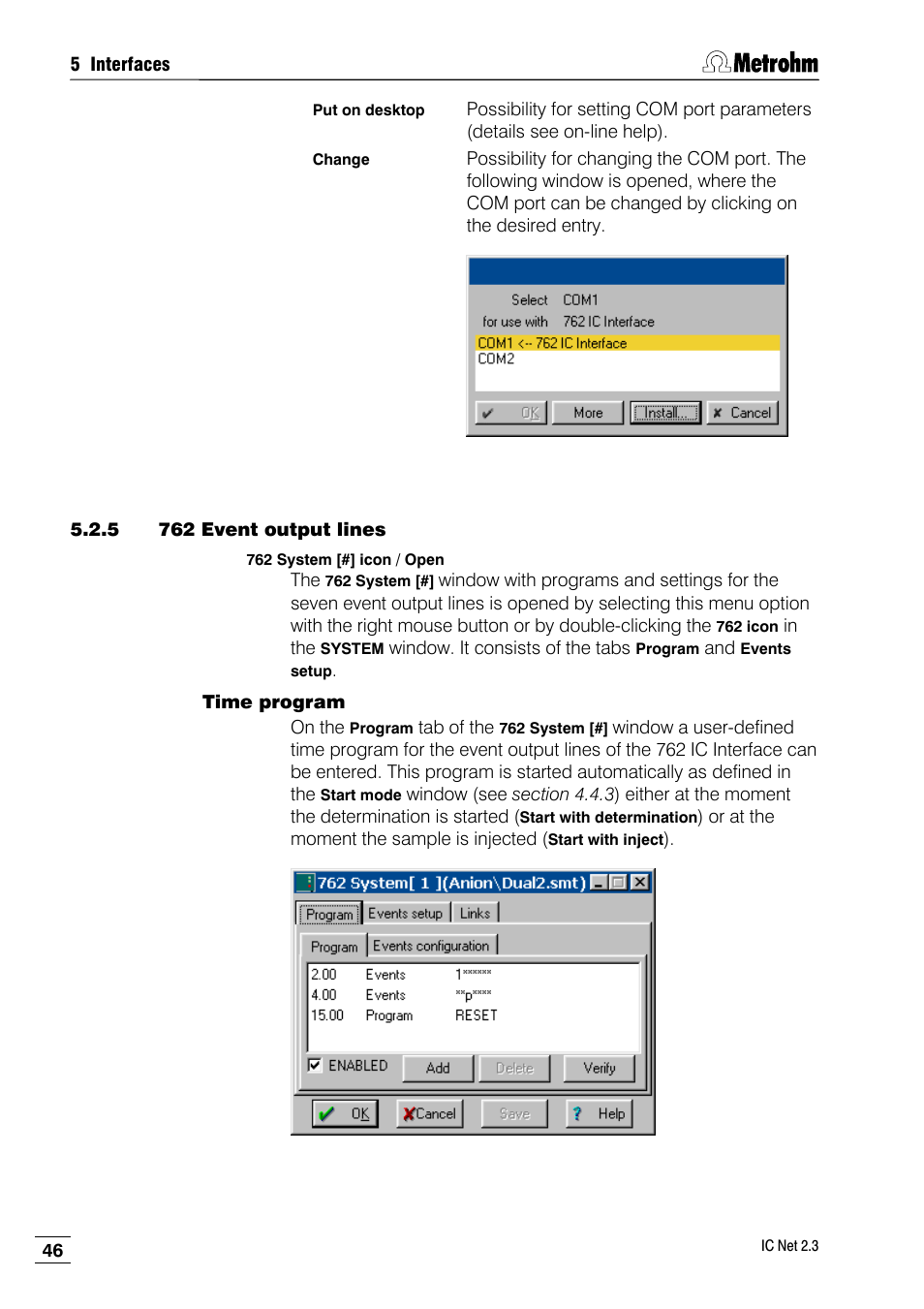 5 762 event output lines, Time program | Metrohm IC Net 2.3 User Manual | Page 56 / 389