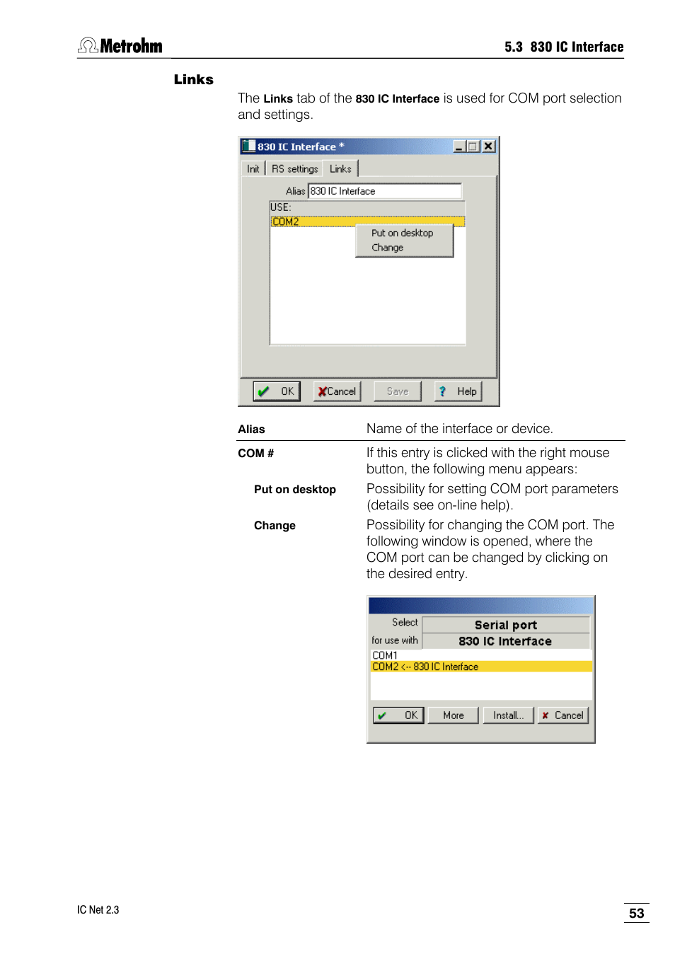 Links | Metrohm IC Net 2.3 User Manual | Page 63 / 389