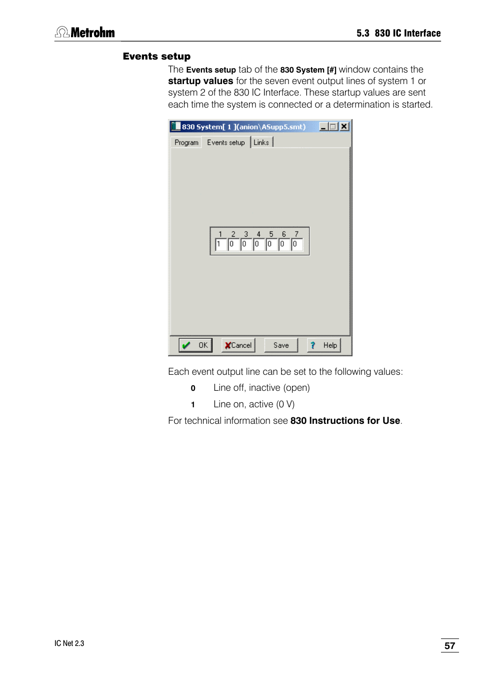 Events setup | Metrohm IC Net 2.3 User Manual | Page 67 / 389
