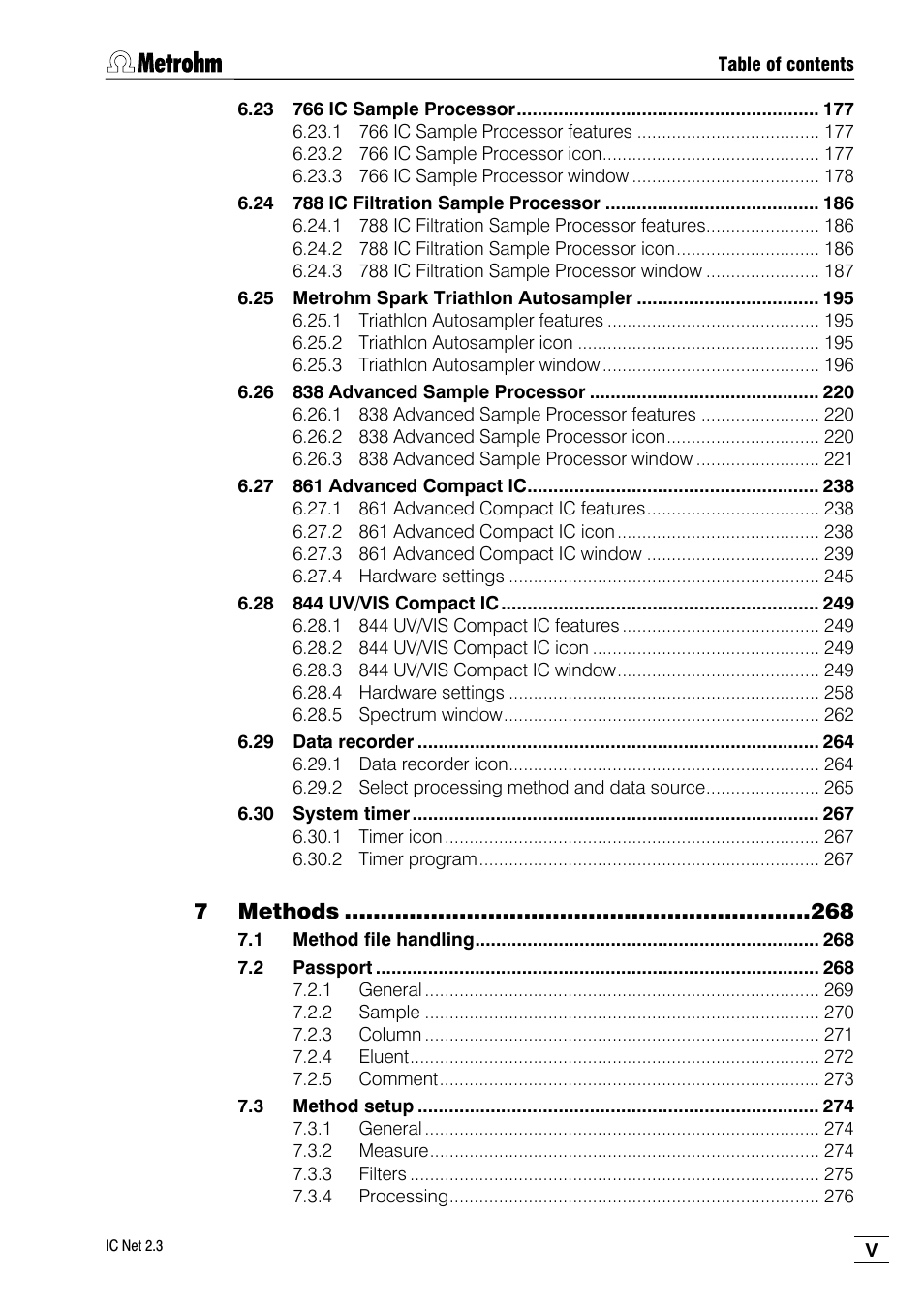 7 methods | Metrohm IC Net 2.3 User Manual | Page 7 / 389