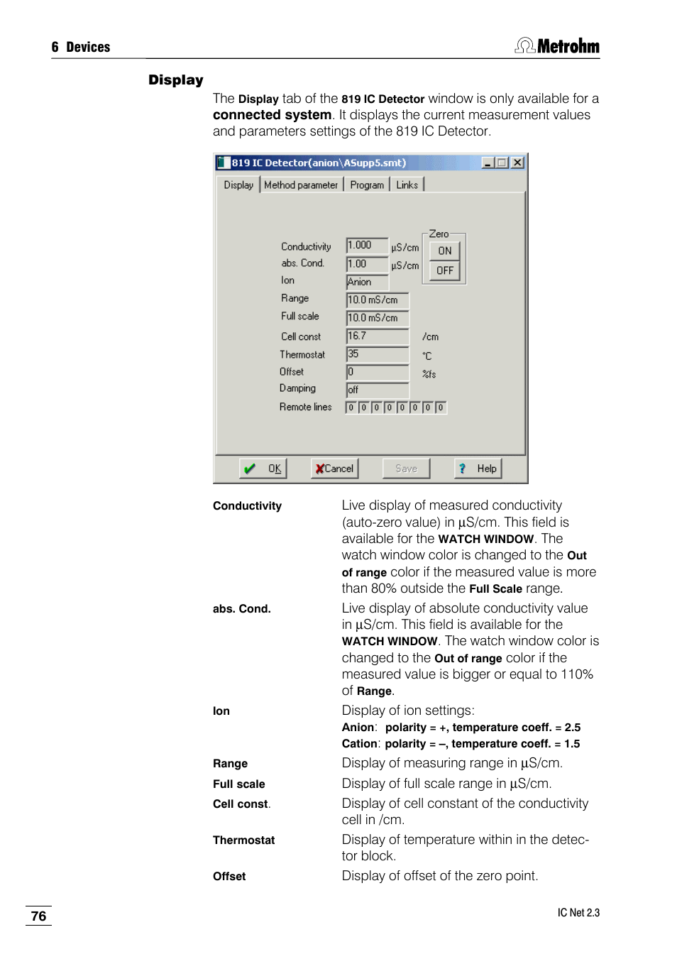 Display | Metrohm IC Net 2.3 User Manual | Page 86 / 389