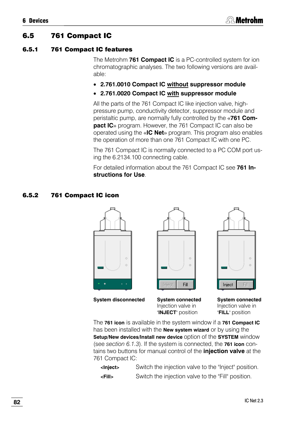 5 761 compact ic, 1 761 compact ic features, 2 761 compact ic icon | Metrohm IC Net 2.3 User Manual | Page 92 / 389