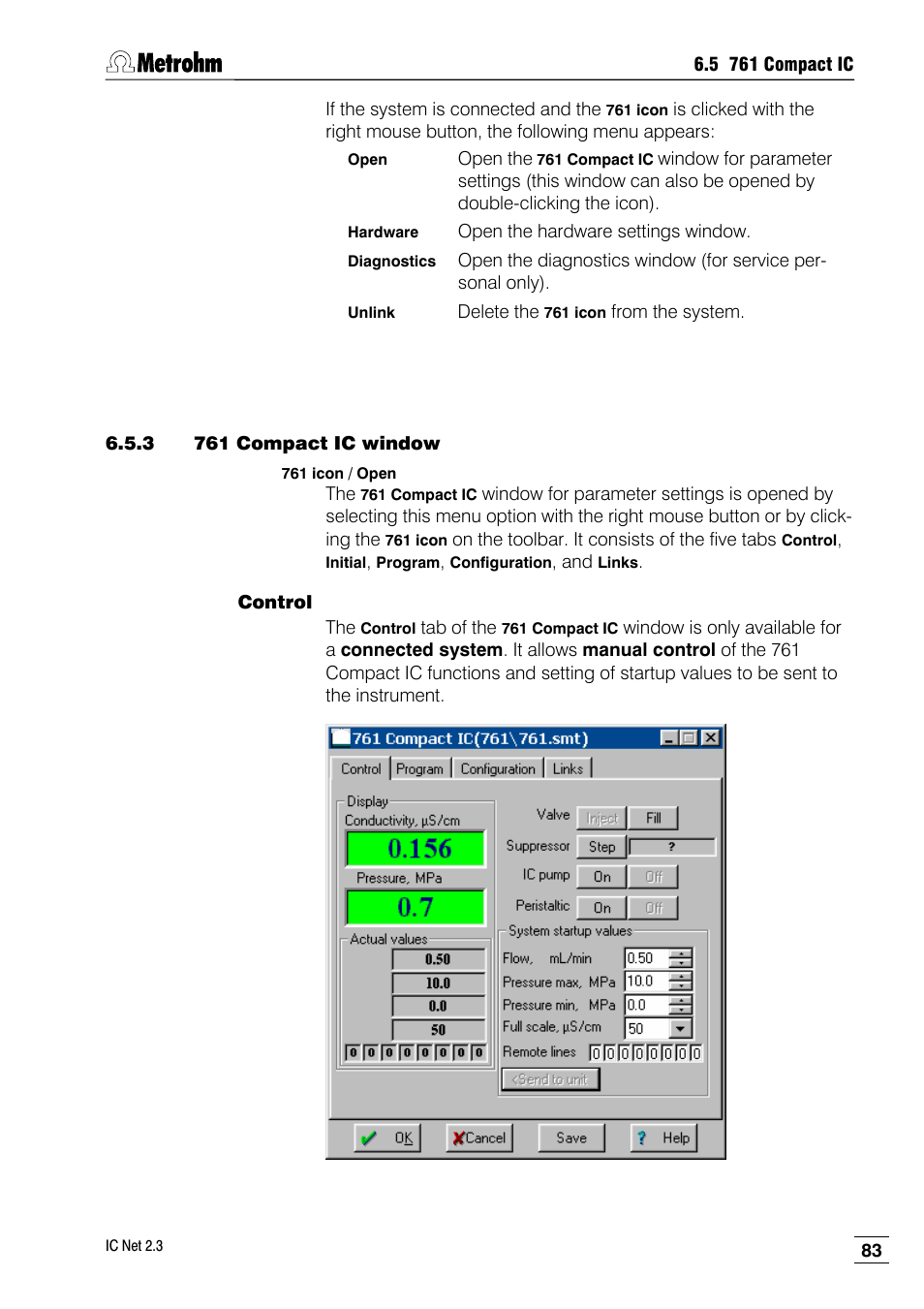 3 761 compact ic window, Control | Metrohm IC Net 2.3 User Manual | Page 93 / 389
