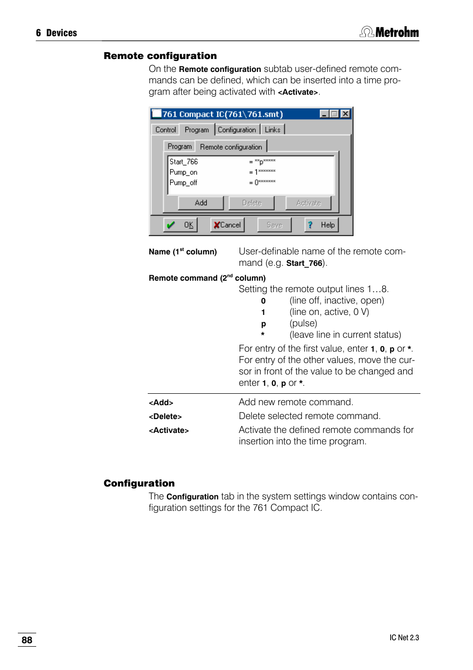 Remote configuration, Configuration | Metrohm IC Net 2.3 User Manual | Page 98 / 389
