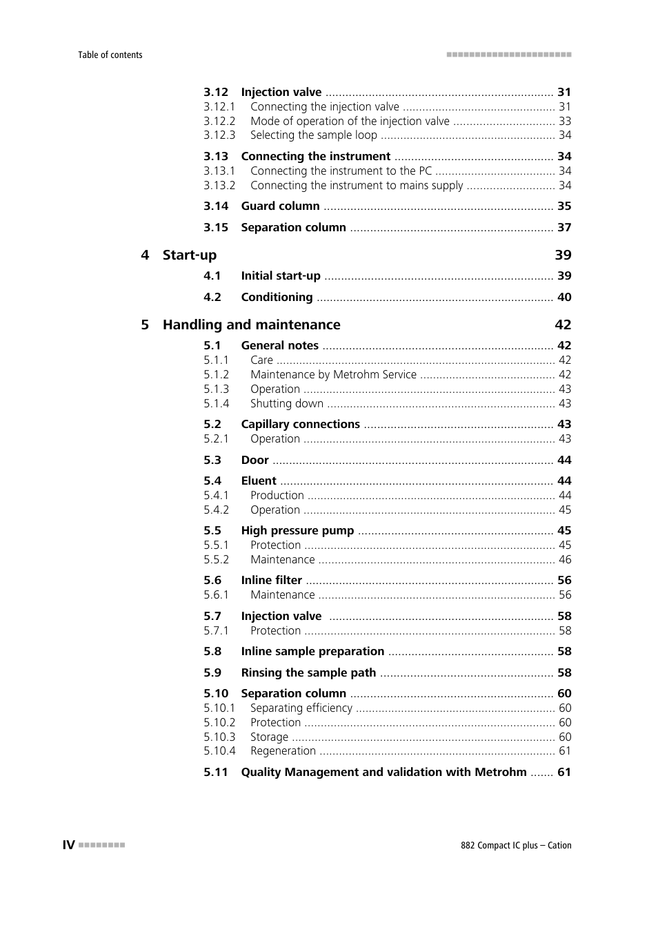Metrohm 882 Compact IC plus – Cation User Manual | Page 6 / 93