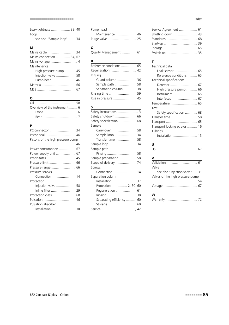 Metrohm 882 Compact IC plus – Cation User Manual | Page 93 / 93
