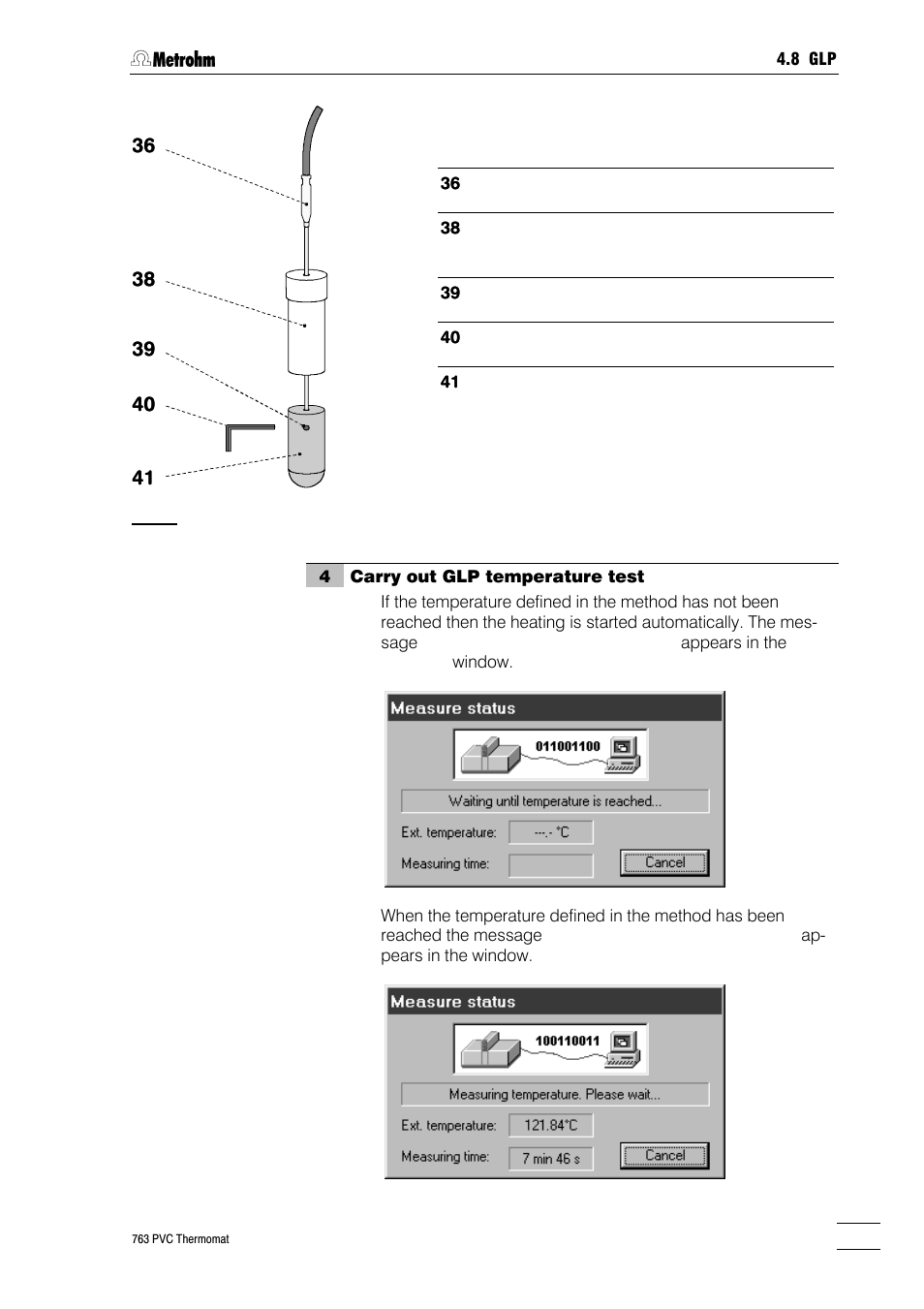 Metrohm 763 PVC Thermomat Manual User Manual | Page 128 / 157