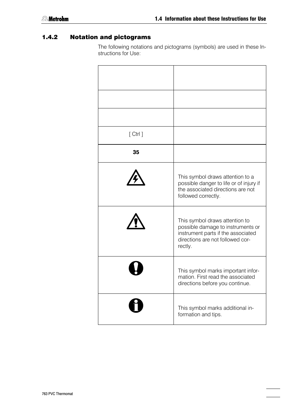 Metrohm 763 PVC Thermomat Manual User Manual | Page 14 / 157