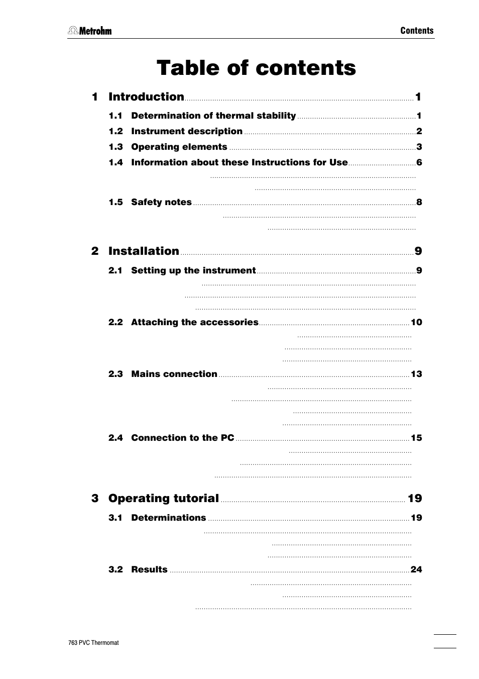 Metrohm 763 PVC Thermomat Manual User Manual | Page 2 / 157