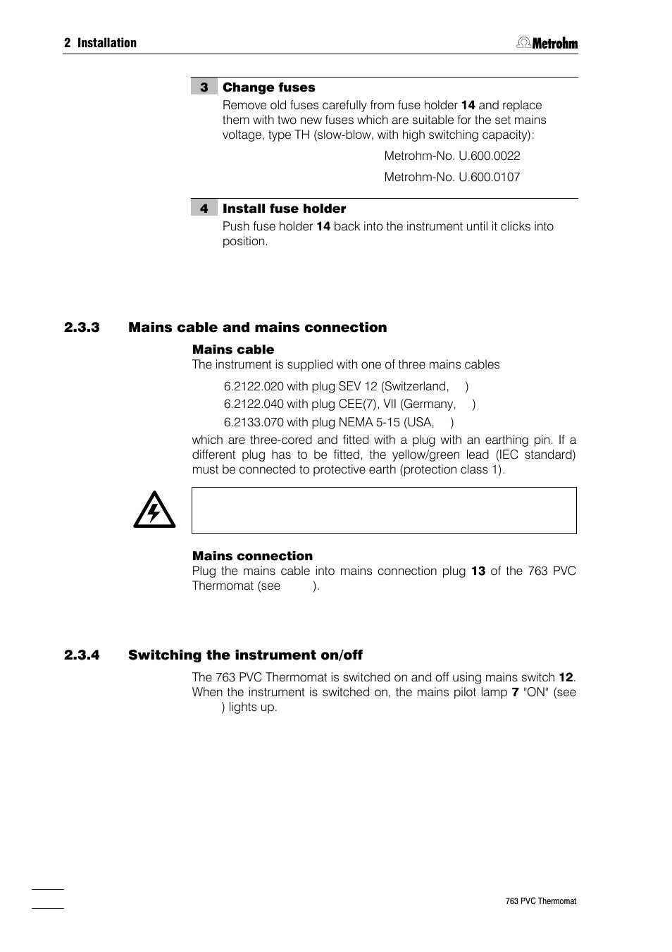 Metrohm 763 PVC Thermomat Manual User Manual | Page 21 / 157