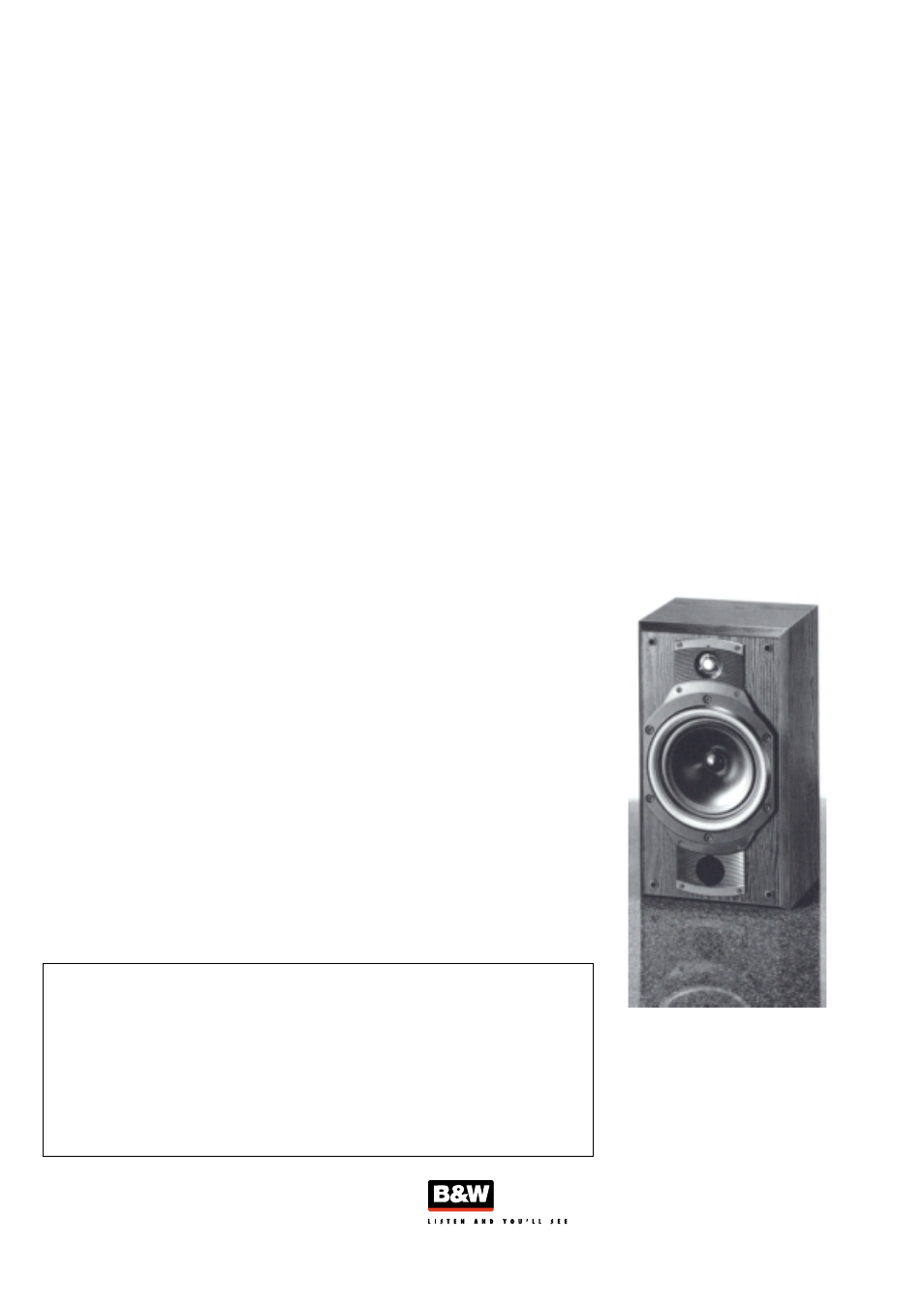 Bowers & Wilkins DM310 User Manual | 1 page