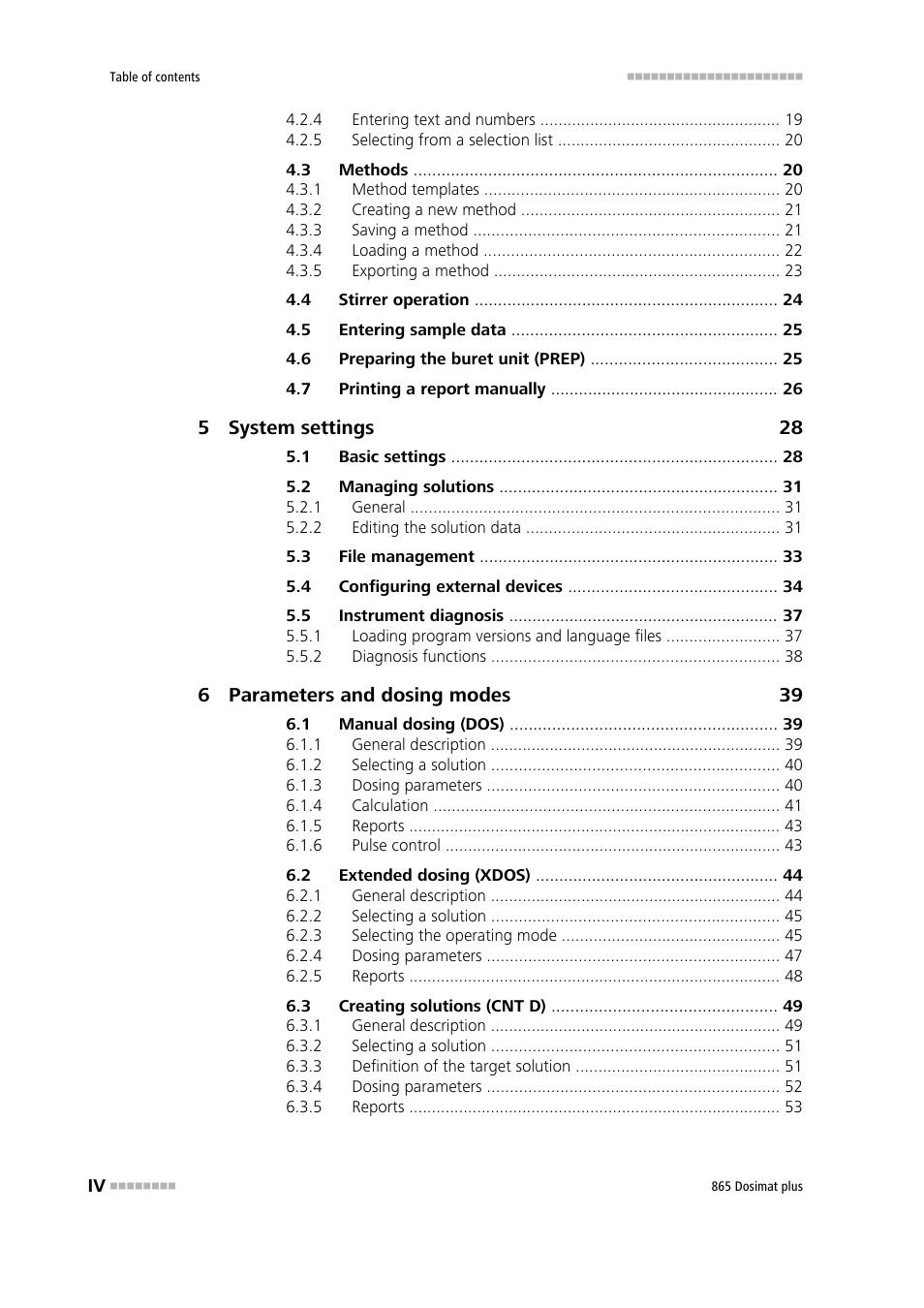 Metrohm 865 Dosimat plus User Manual | Page 6 / 97