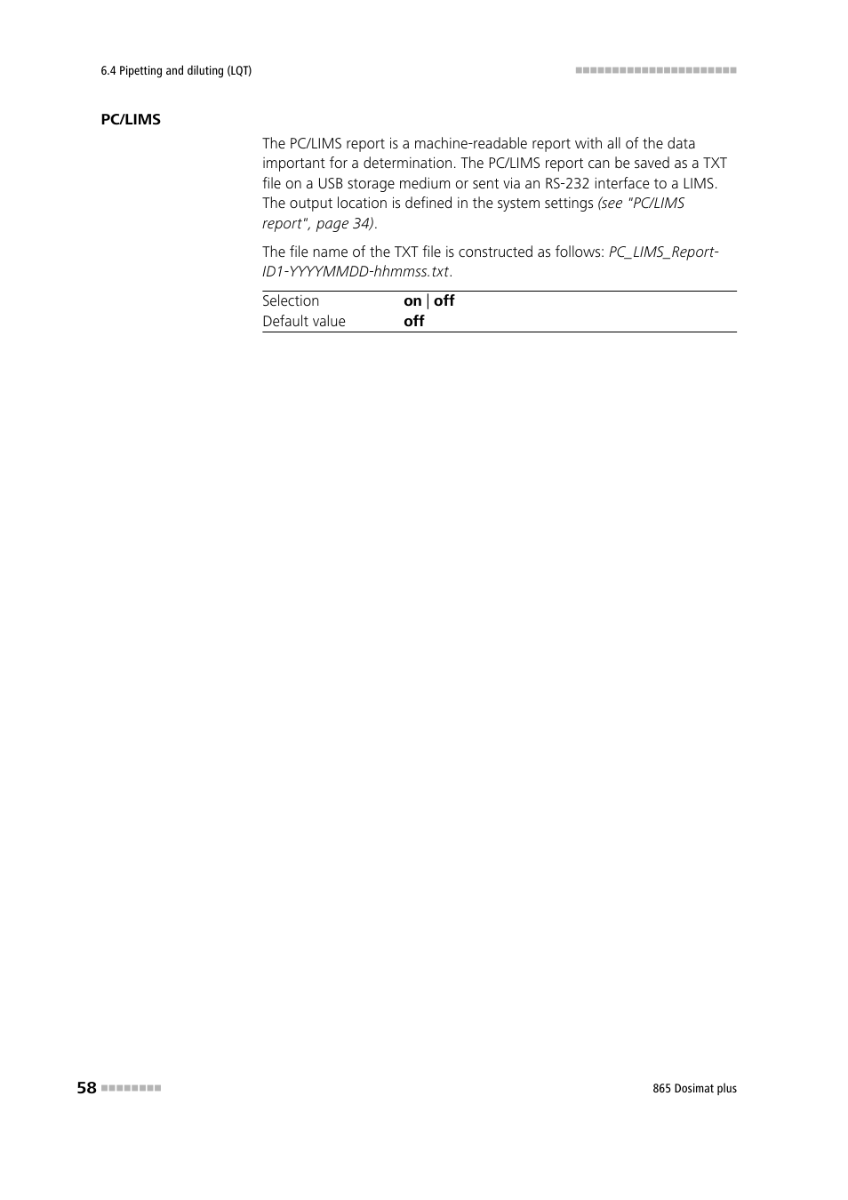 Metrohm 865 Dosimat plus User Manual | Page 68 / 97