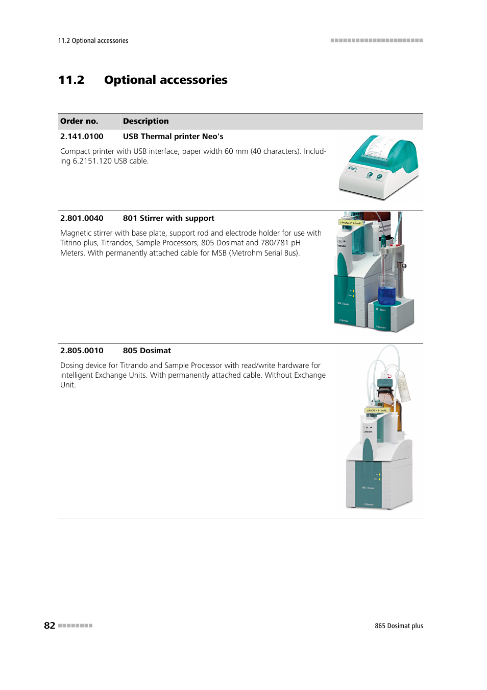 2 optional accessories | Metrohm 865 Dosimat plus User Manual | Page 92 / 97