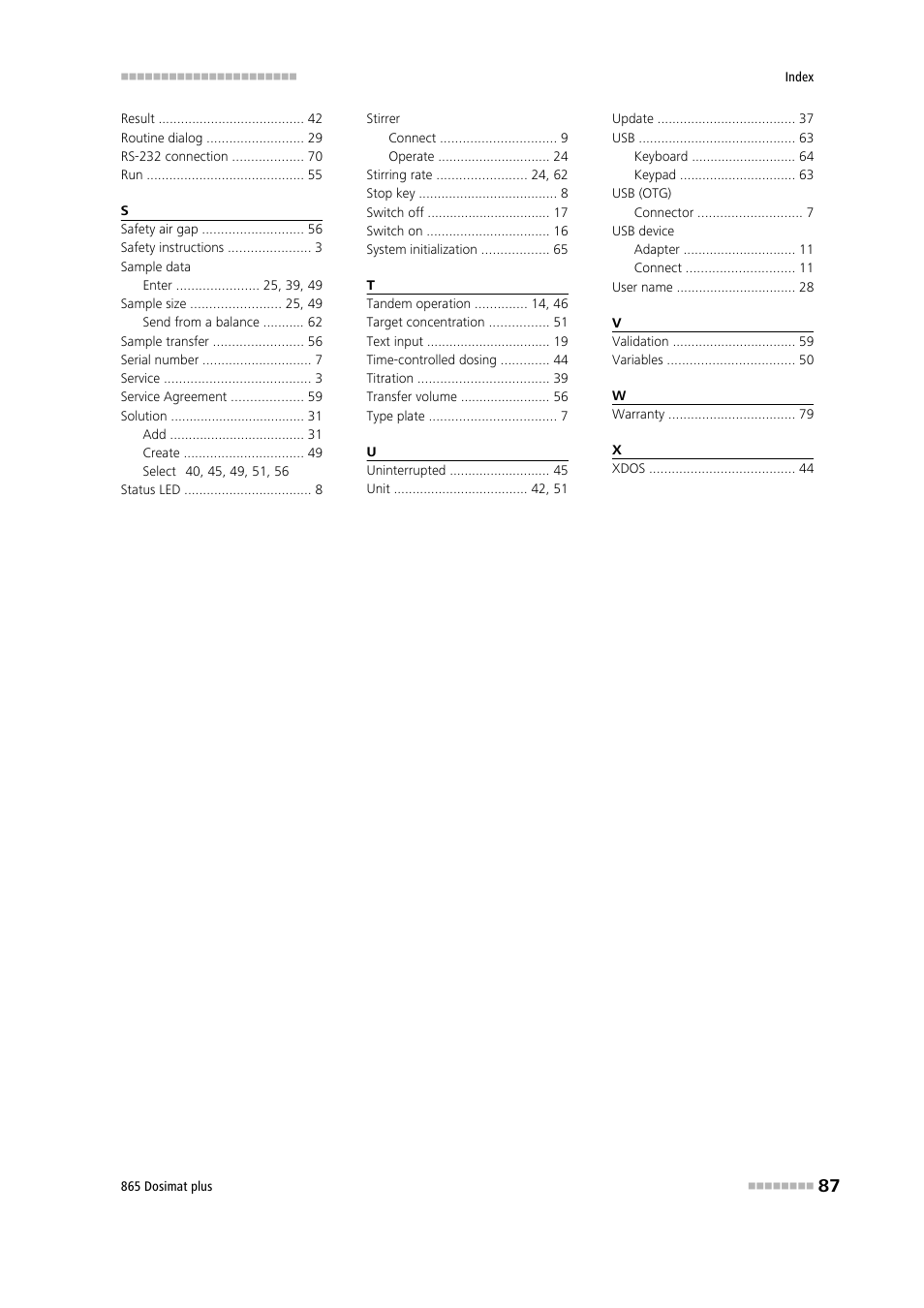 Metrohm 865 Dosimat plus User Manual | Page 97 / 97