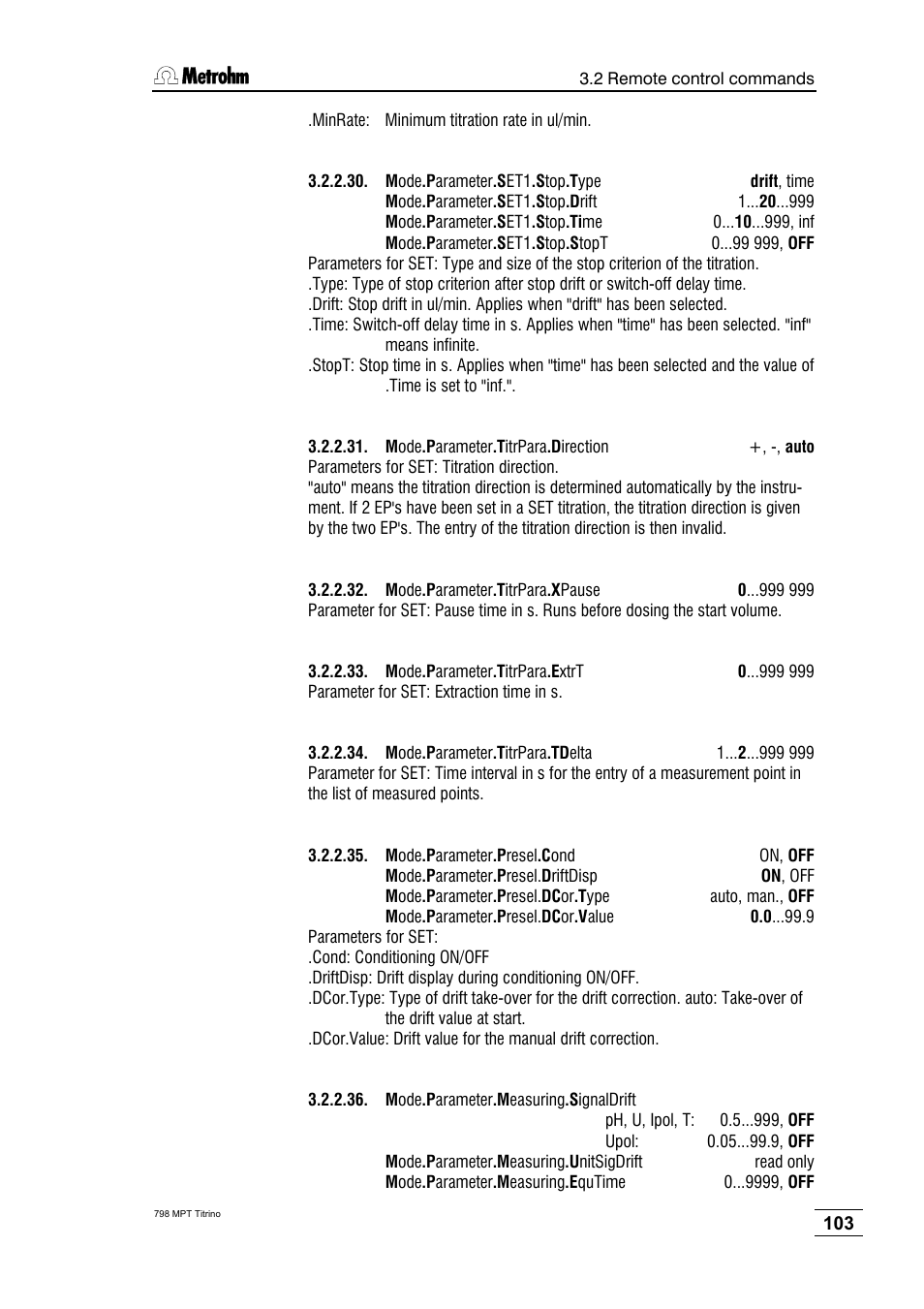 Metrohm 798 MPT Titrino User Manual | Page 107 / 184