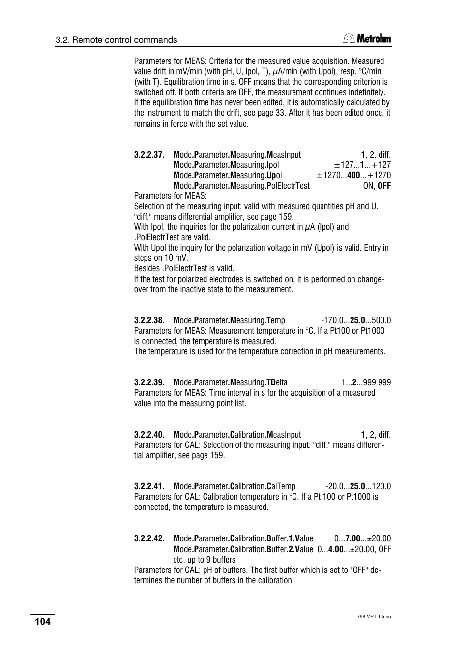 Metrohm 798 MPT Titrino User Manual | Page 108 / 184