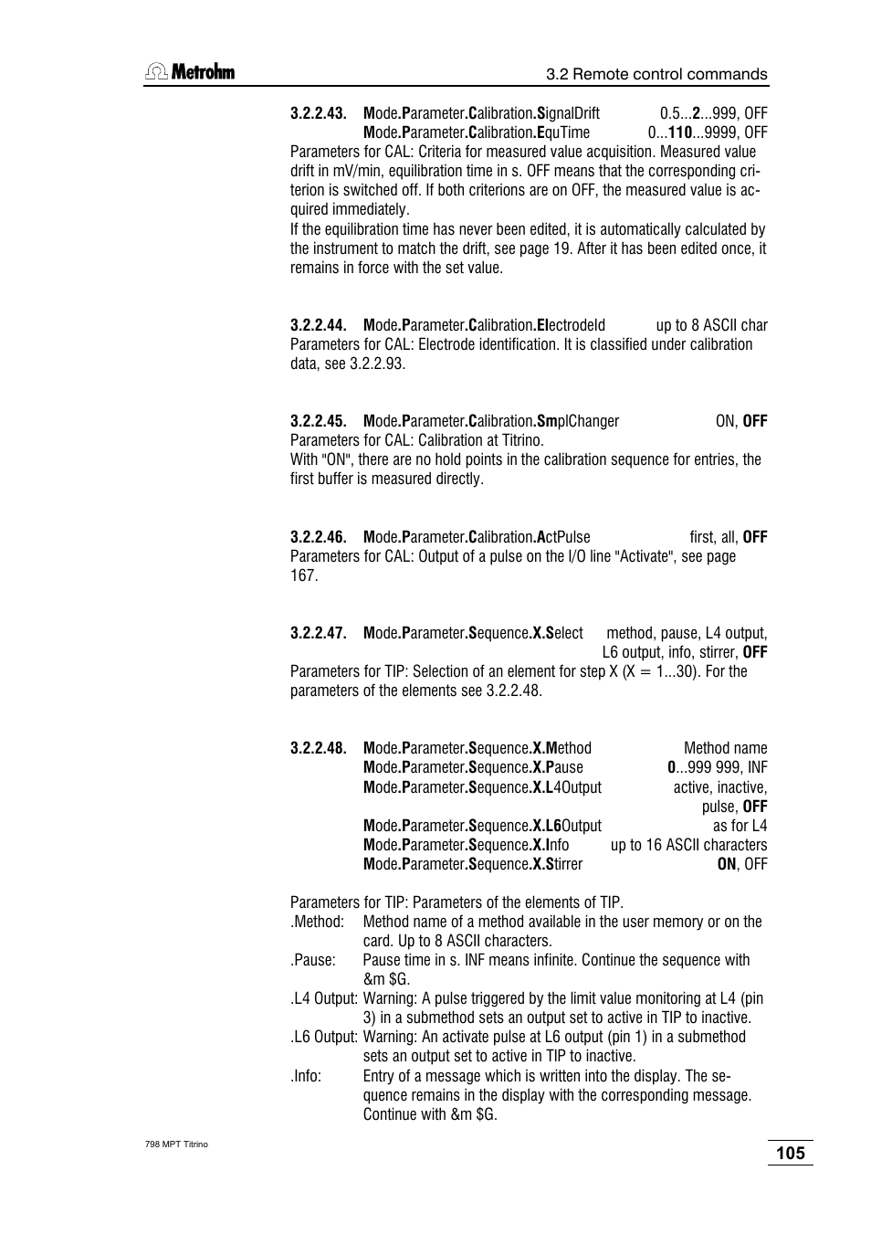 Metrohm 798 MPT Titrino User Manual | Page 109 / 184