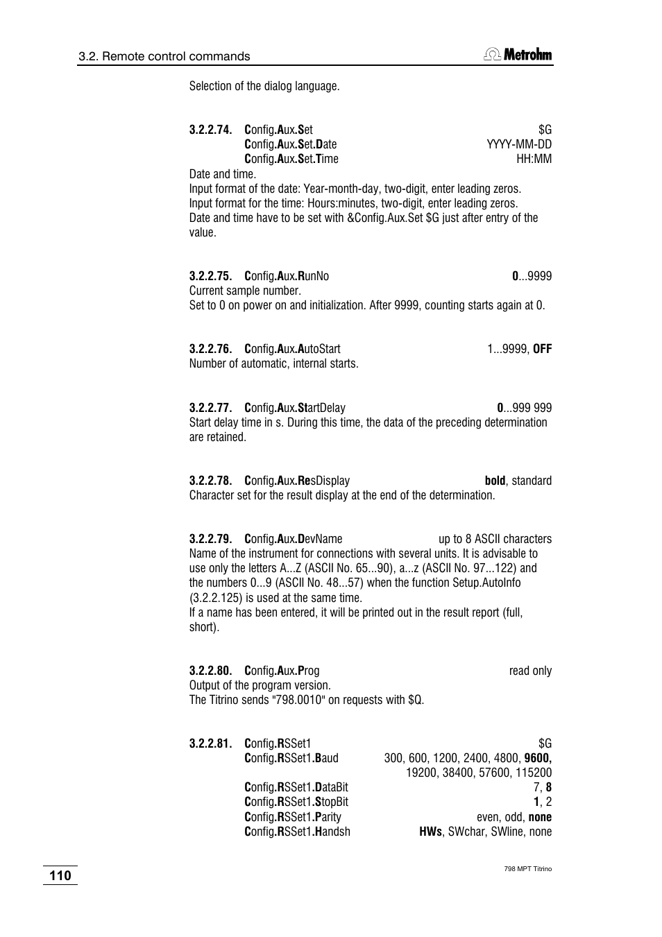 Metrohm 798 MPT Titrino User Manual | Page 114 / 184