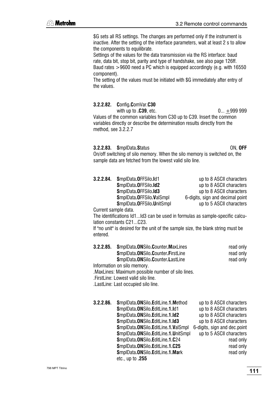 Metrohm 798 MPT Titrino User Manual | Page 115 / 184