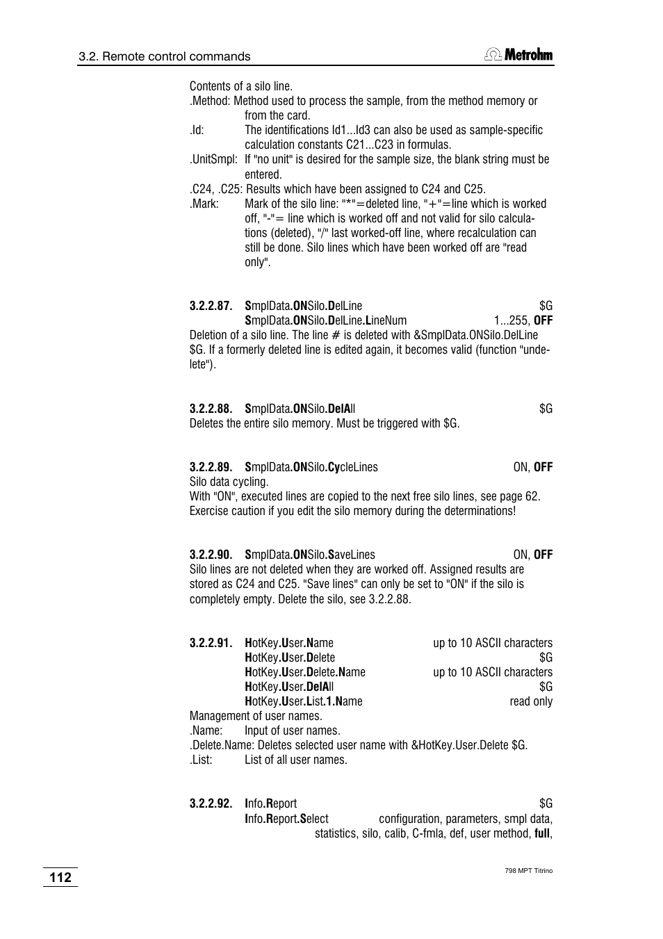 Metrohm 798 MPT Titrino User Manual | Page 116 / 184