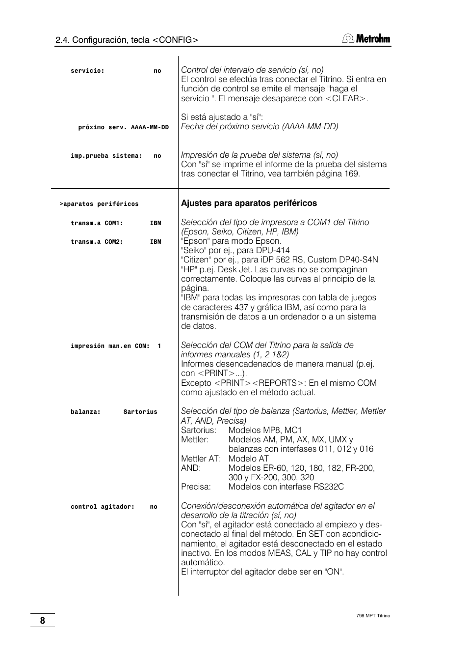 Metrohm 798 MPT Titrino User Manual | Page 12 / 184