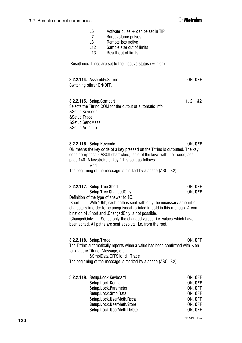 Metrohm 798 MPT Titrino User Manual | Page 124 / 184