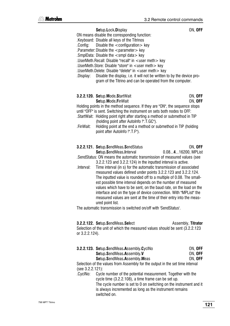 Metrohm 798 MPT Titrino User Manual | Page 125 / 184