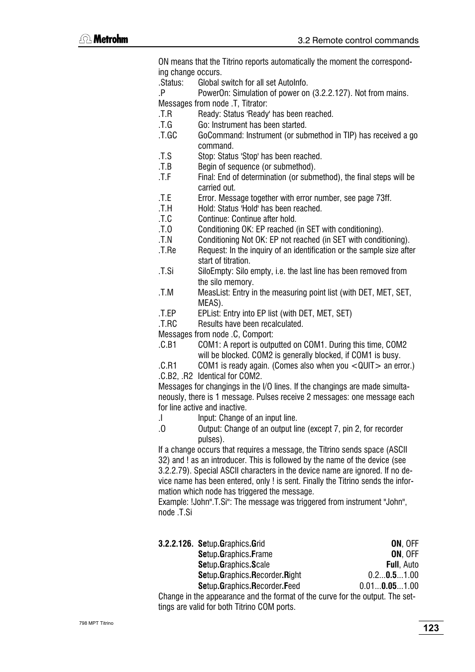 Metrohm 798 MPT Titrino User Manual | Page 127 / 184