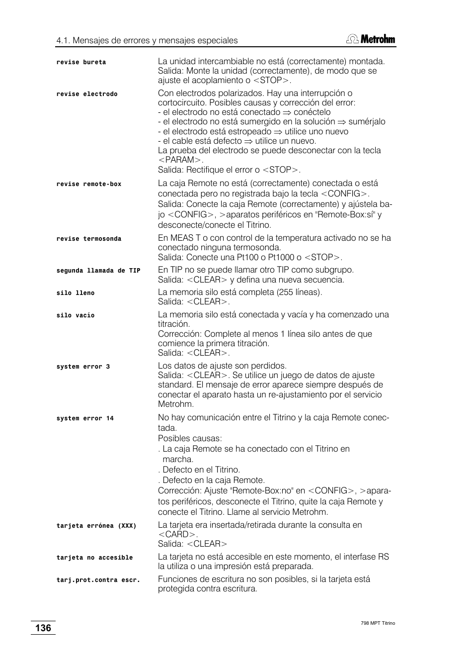 Metrohm 798 MPT Titrino User Manual | Page 140 / 184