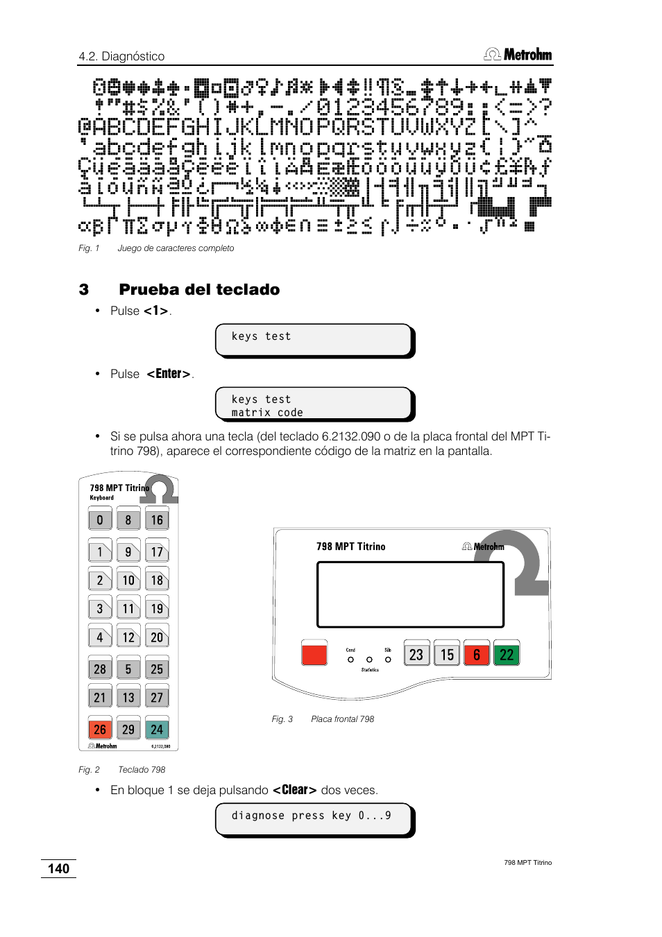 3prueba del teclado | Metrohm 798 MPT Titrino User Manual | Page 144 / 184