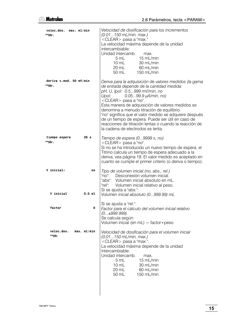 Metrohm 798 MPT Titrino User Manual | Page 19 / 184