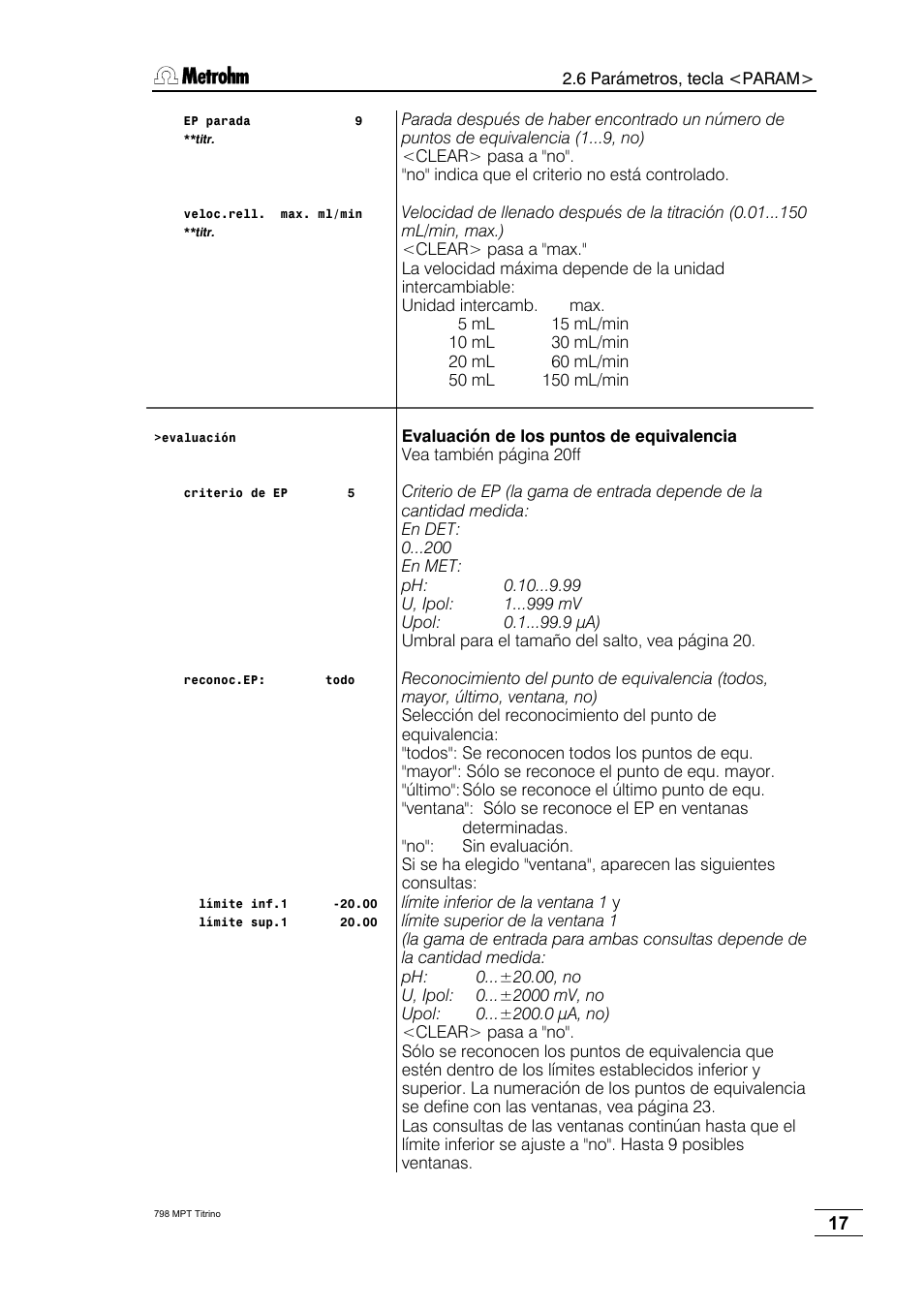 Metrohm 798 MPT Titrino User Manual | Page 21 / 184