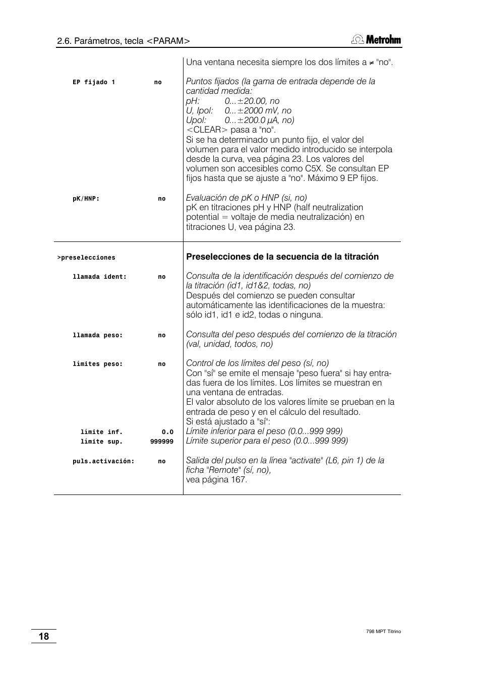 Metrohm 798 MPT Titrino User Manual | Page 22 / 184