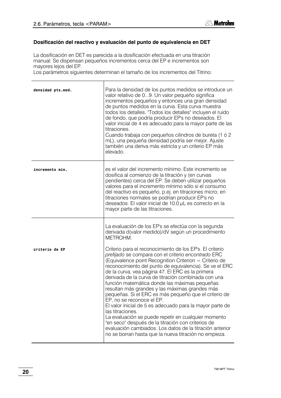 Metrohm 798 MPT Titrino User Manual | Page 24 / 184