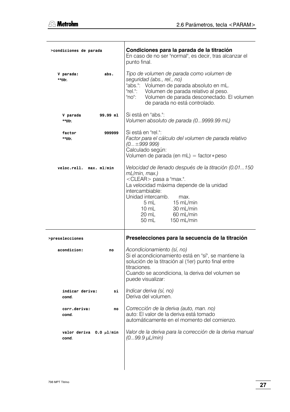 Metrohm 798 MPT Titrino User Manual | Page 31 / 184