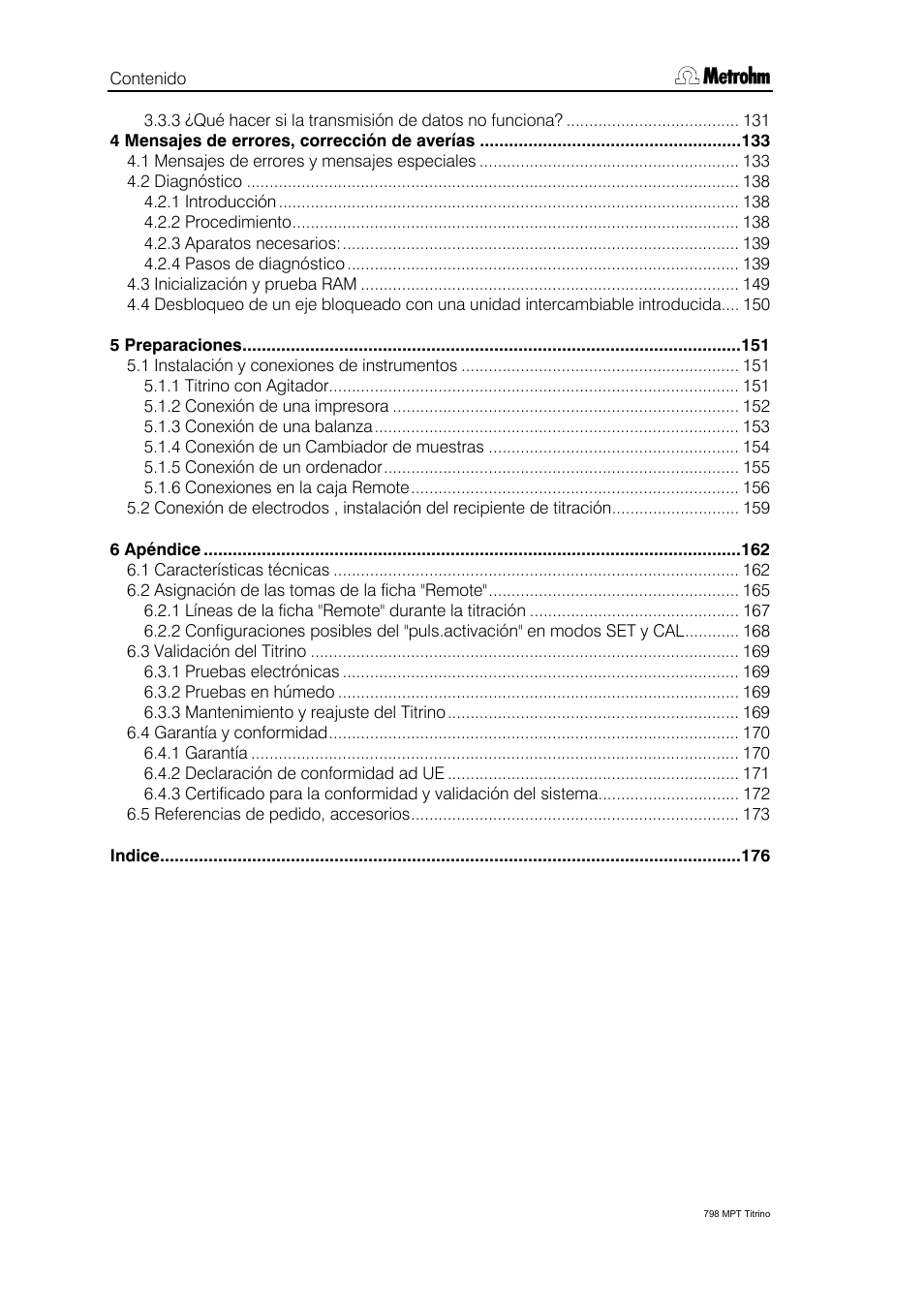 Metrohm 798 MPT Titrino User Manual | Page 4 / 184