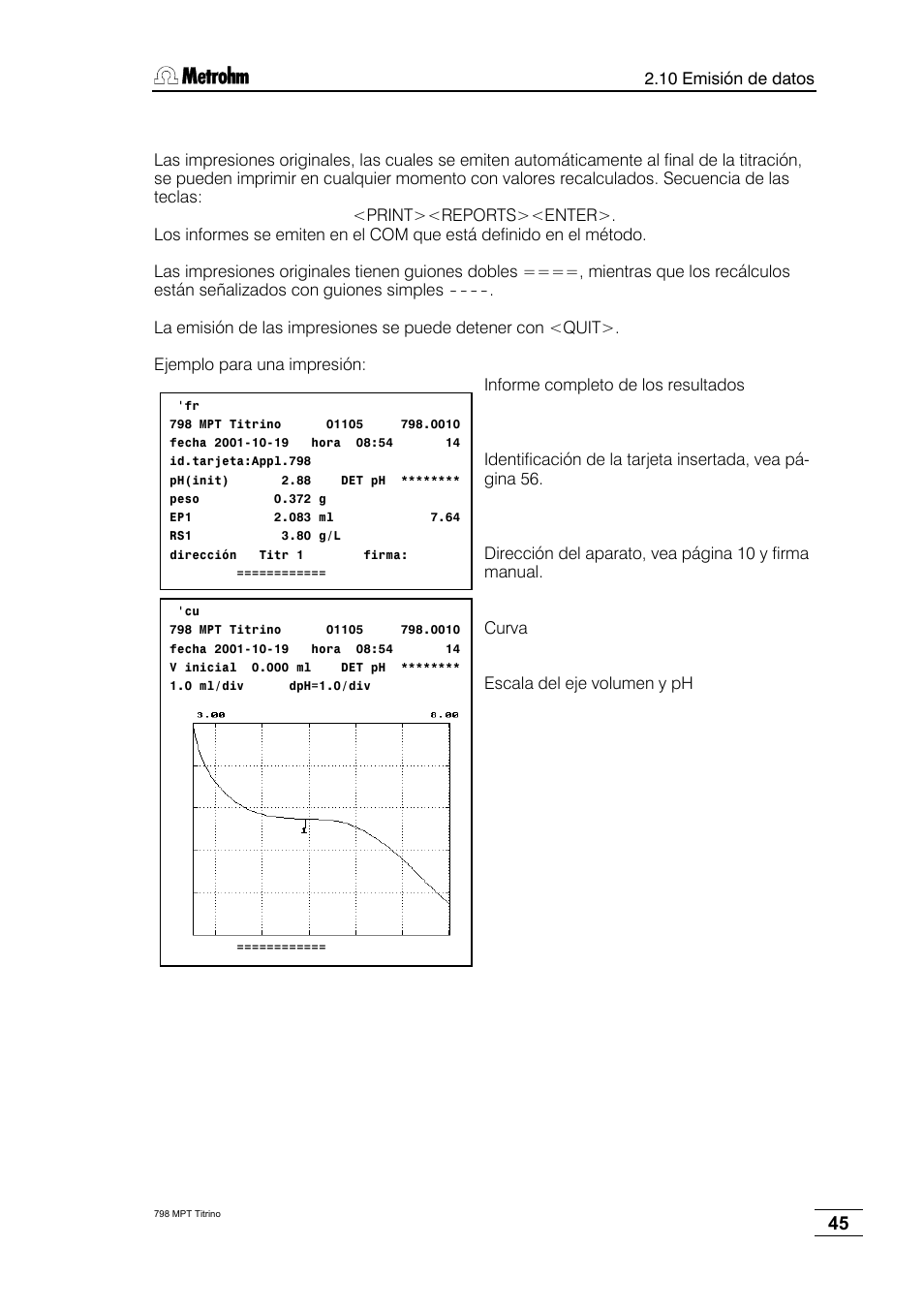 Metrohm 798 MPT Titrino User Manual | Page 49 / 184