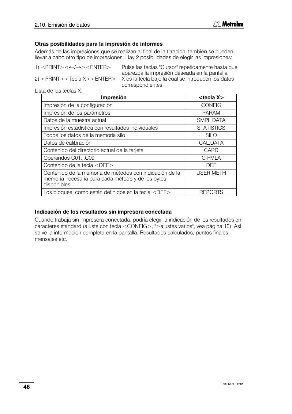 Metrohm 798 MPT Titrino User Manual | Page 50 / 184