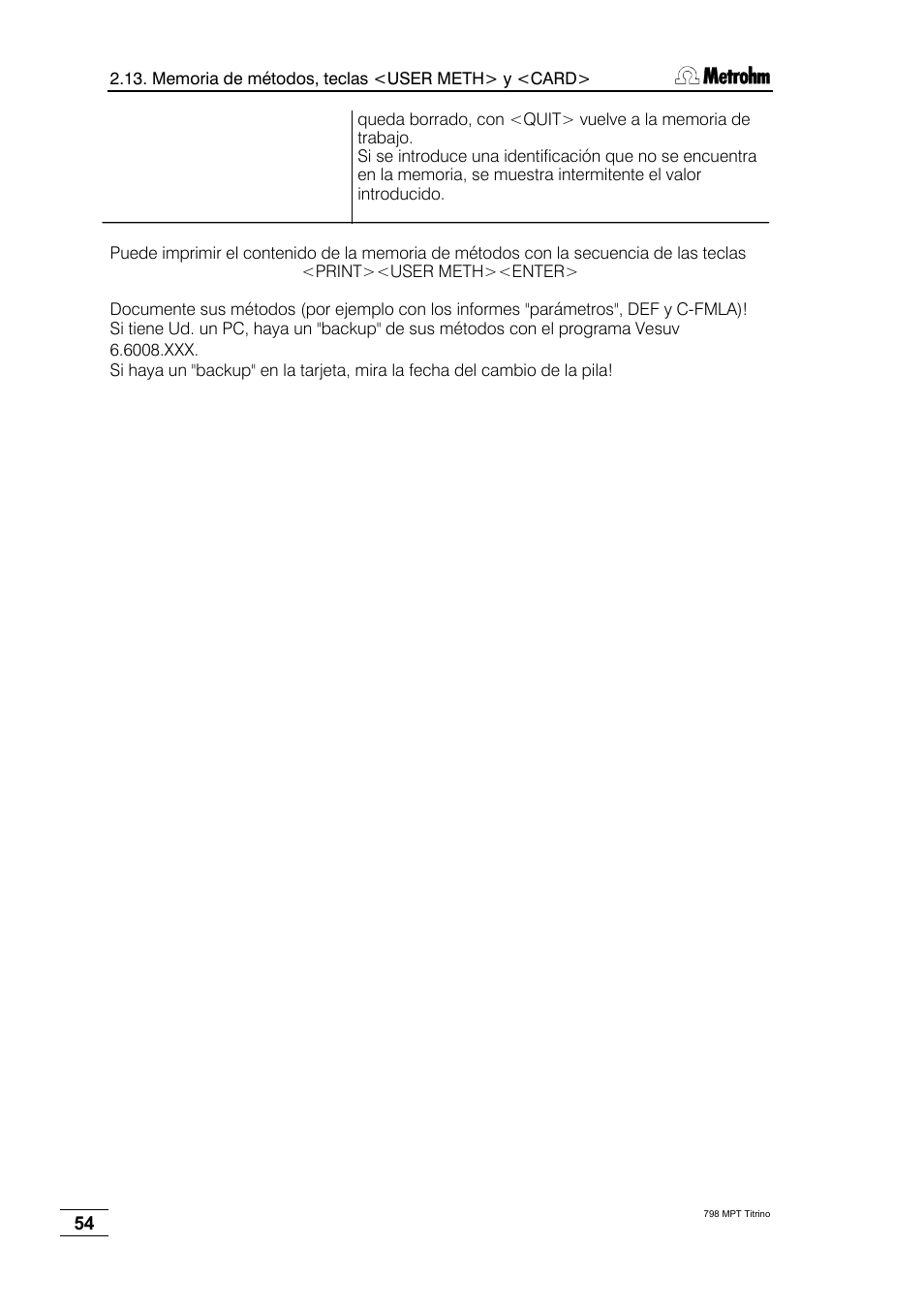 Metrohm 798 MPT Titrino User Manual | Page 58 / 184