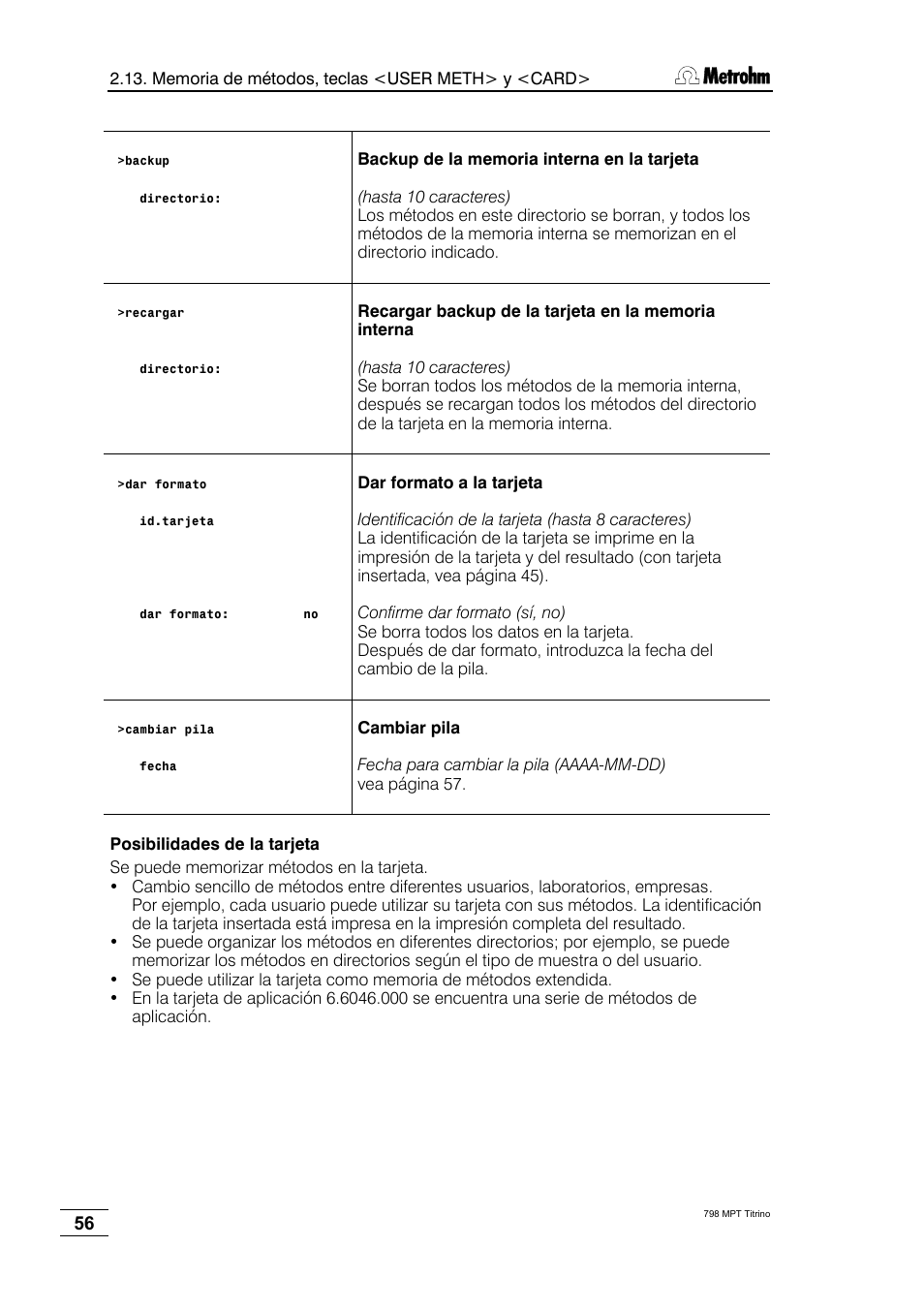 Metrohm 798 MPT Titrino User Manual | Page 60 / 184