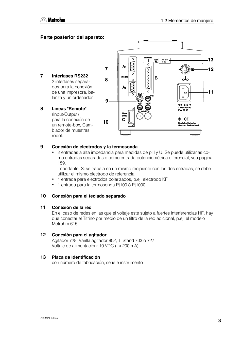 Metrohm 798 MPT Titrino User Manual | Page 7 / 184