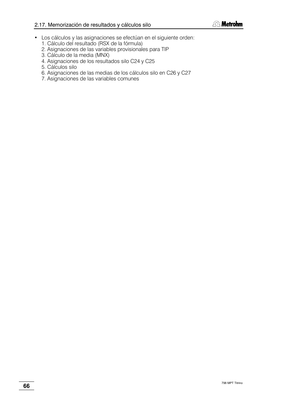 Metrohm 798 MPT Titrino User Manual | Page 70 / 184