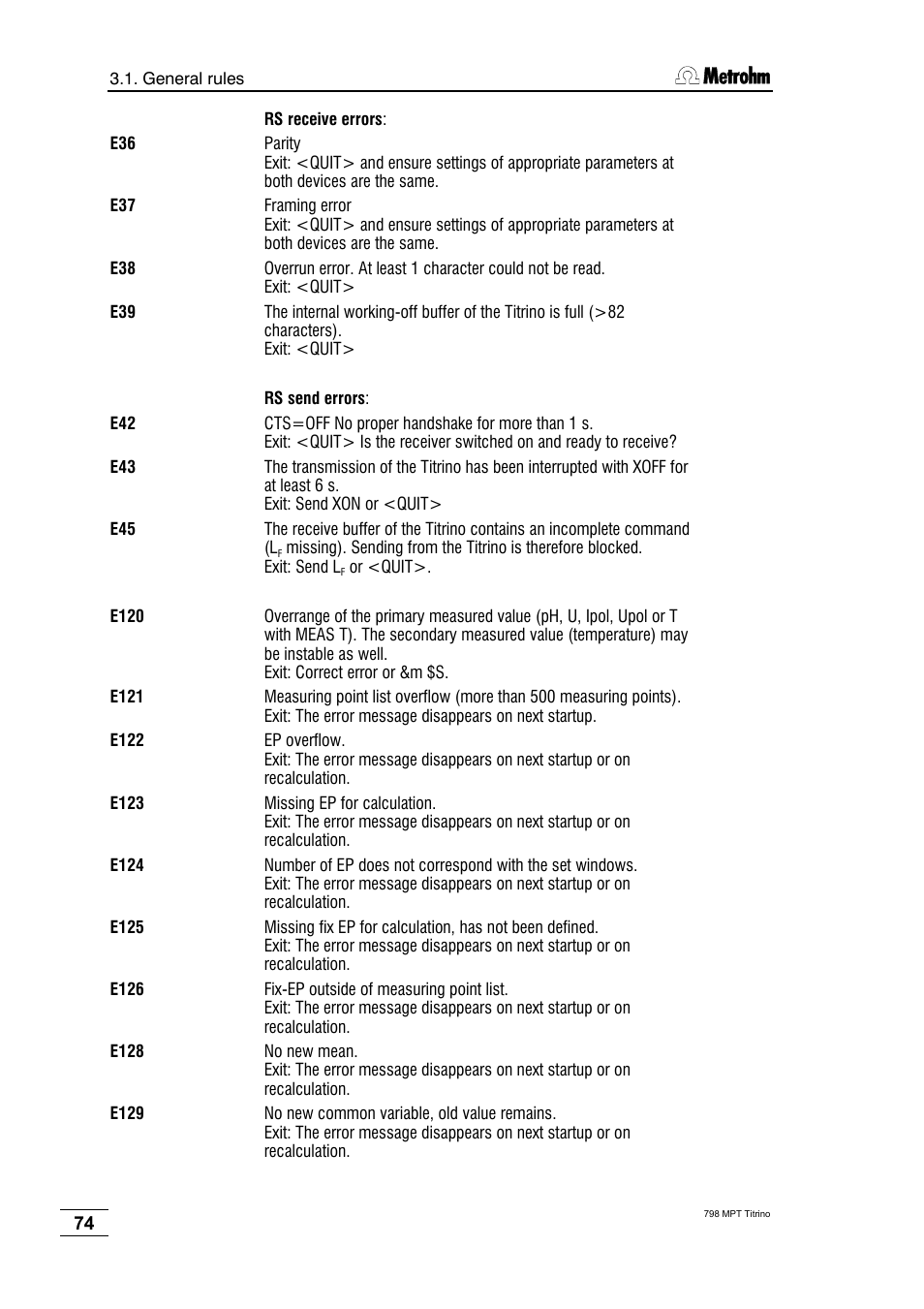 Metrohm 798 MPT Titrino User Manual | Page 78 / 184