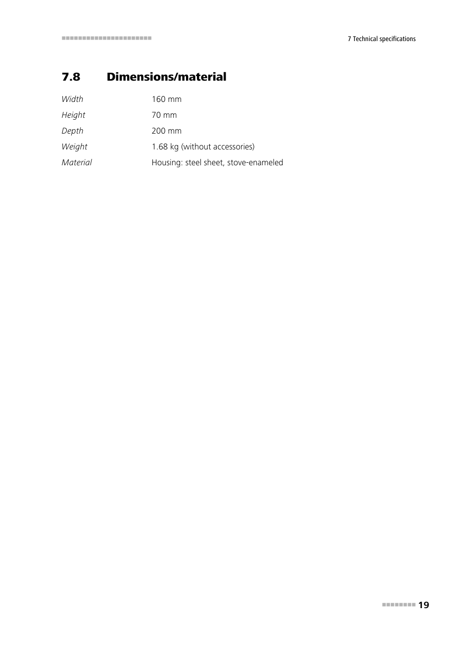 8 dimensions/material, Dimensions/material | Metrohm 823 Membrane Pump Unit User Manual | Page 27 / 38