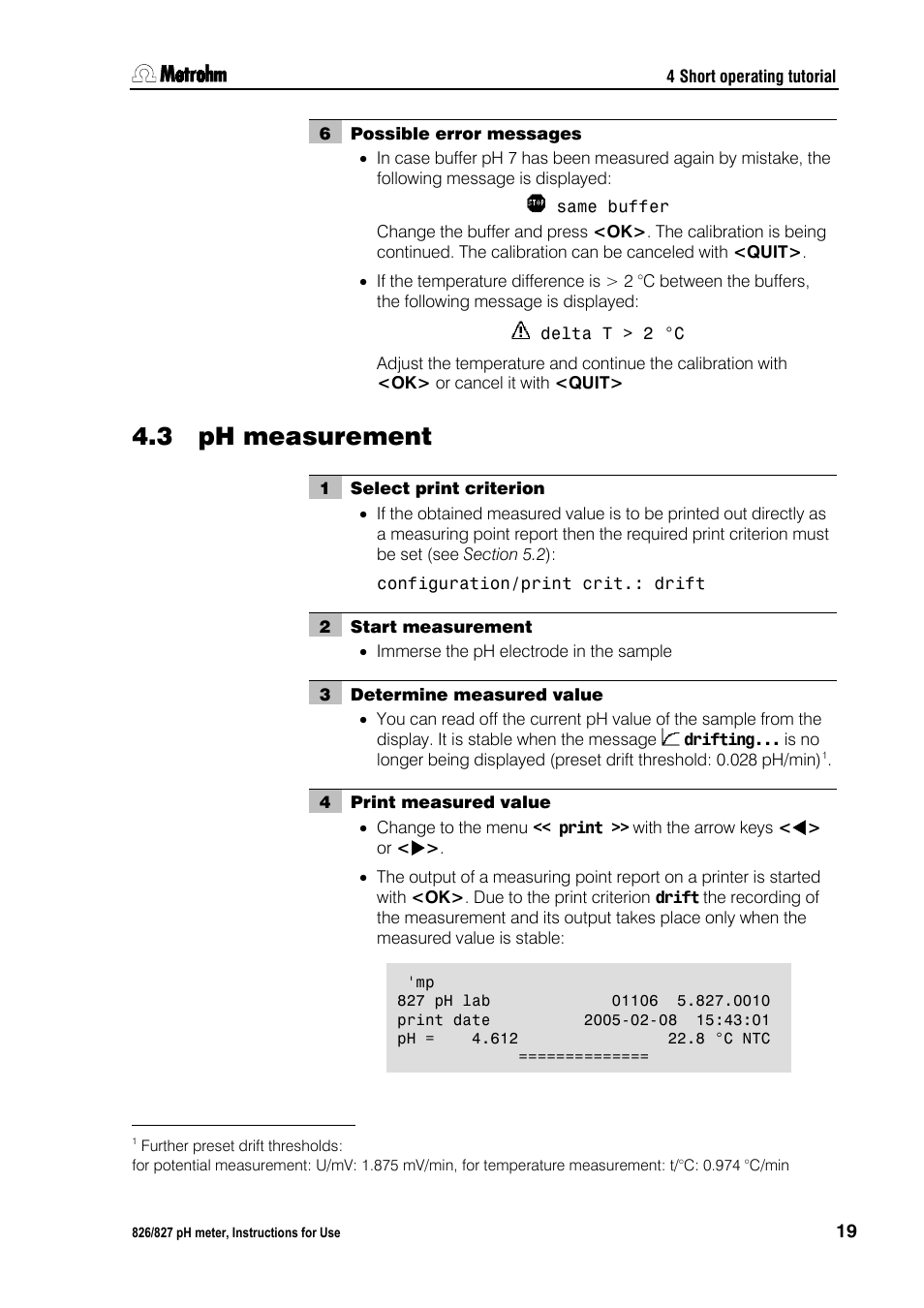 3 ph measurement, Ph measurement | Metrohm 827 pH lab User Manual | Page 27 / 82