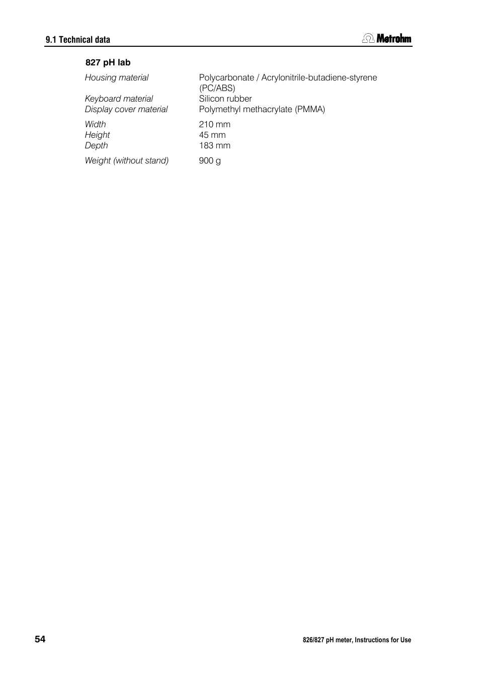 Metrohm 827 pH lab User Manual | Page 62 / 82